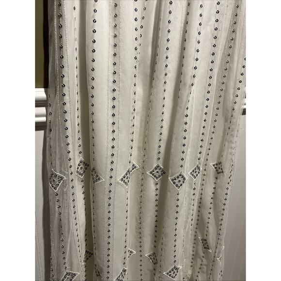 Free People Beaded Midnight White Embellished Convertible Maxi Skirt Dress S? - Picture 3 of 10